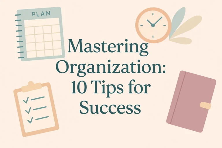 Mastering Organization 10 Essential Organizing Ideas for Success in Daily Life