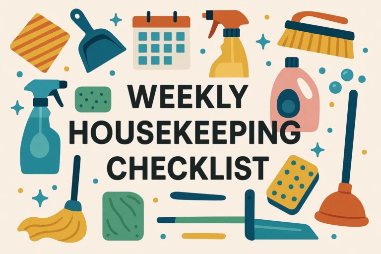 Weekly Housekeeping Checklist Essential Cleaning Schedule Hacks for a Tidy Home