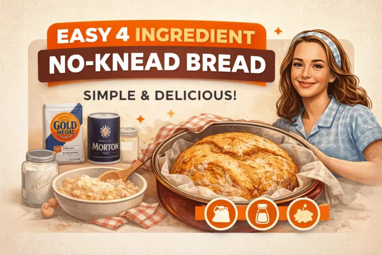 Easy 4-Ingredient No-Knead Artisan Bread Recipe  Easiest Bread Ever