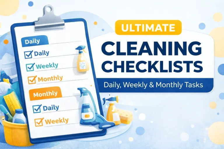 Daily, Weekly,  Monthly Cleaning Checklist  Digital Home Organizing Schedule