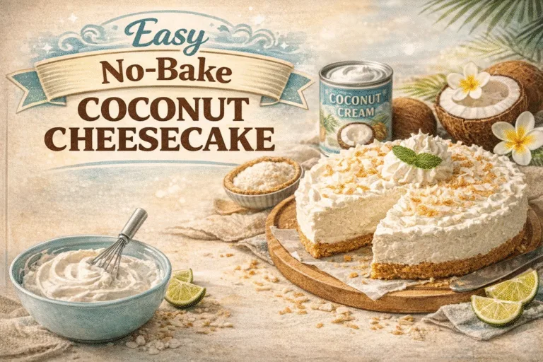 No-Bake Coconut Cloud Cheesecake Recipe Easy 4-Ingredient Dessert