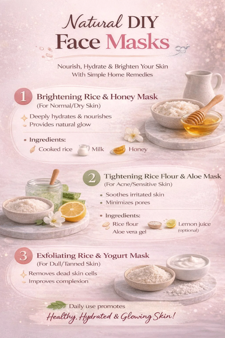 3 DIY Rice Face Masks for Glowing Skin  Brightening  Clear Skin Skin Care