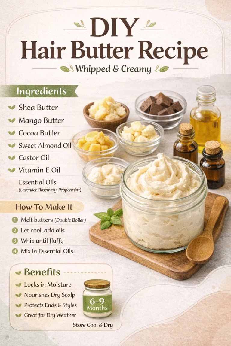 DIY Whipped Shea Butter Hair Recipe for Dry Hair Growth  Moisture  Easy Mango Cocoa Butter