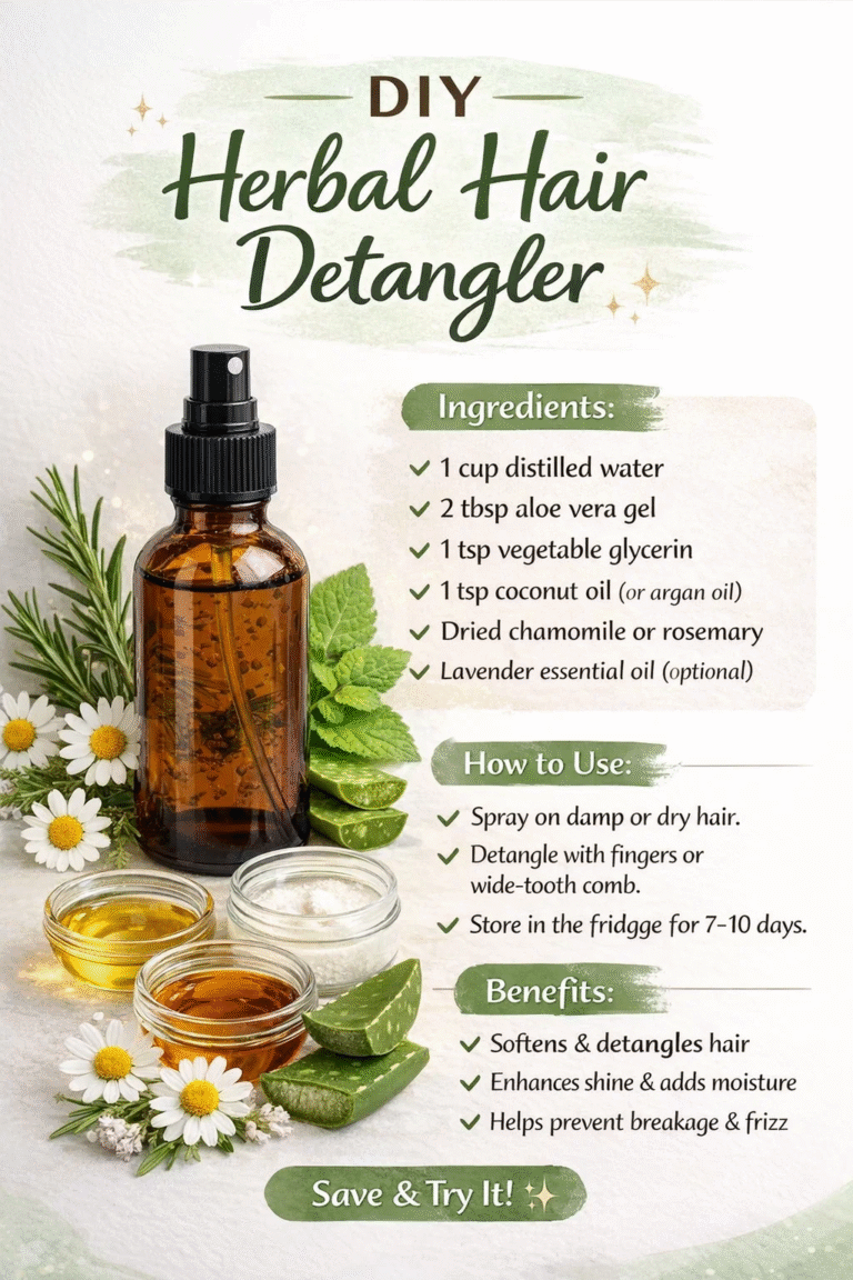 DIY Herbal Hair Detangler Recipe  Natural Hair Care for Soft, Knot-Free Hair