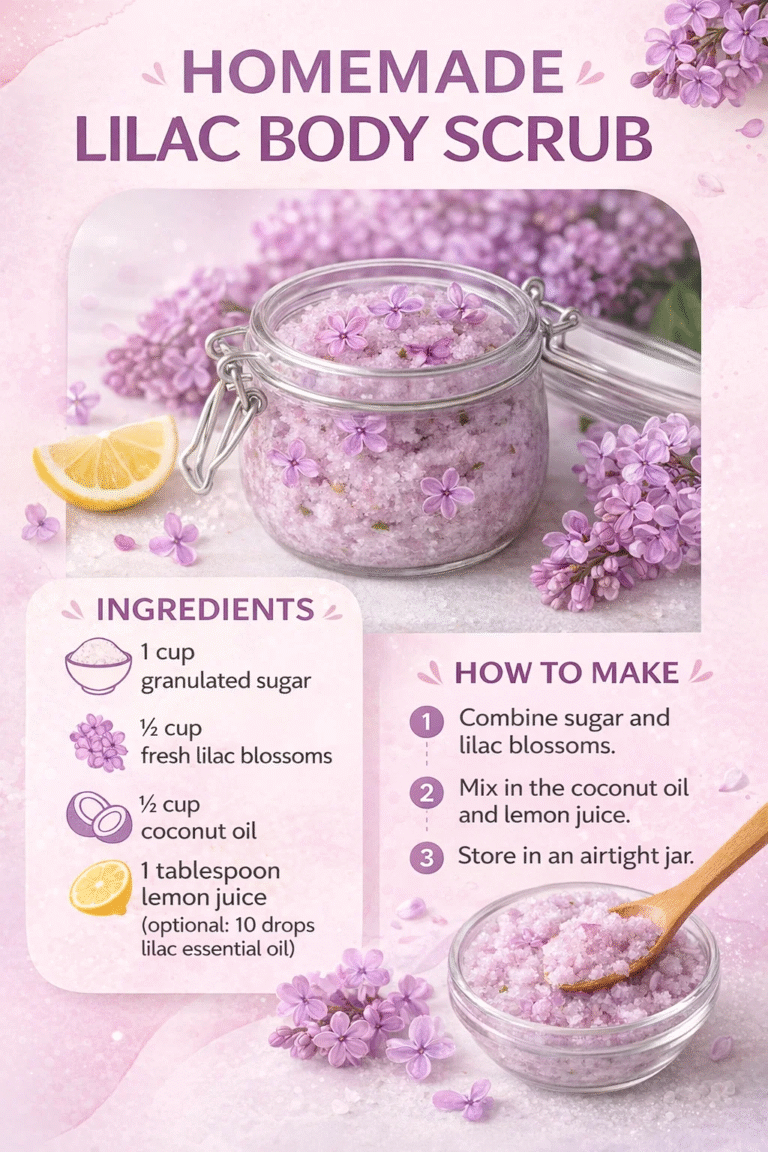 DIY Homemade Lilac Body Scrub Recipe for Glowing Skin  Easy Natural Skincare Routine