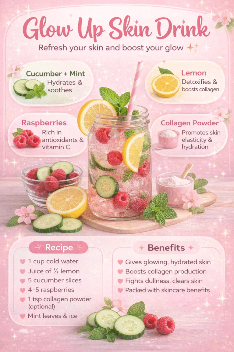 DIY Glow Up Skin Drink Recipe for Clear Glowing Skin  Collagen Infused Beauty Water Drink