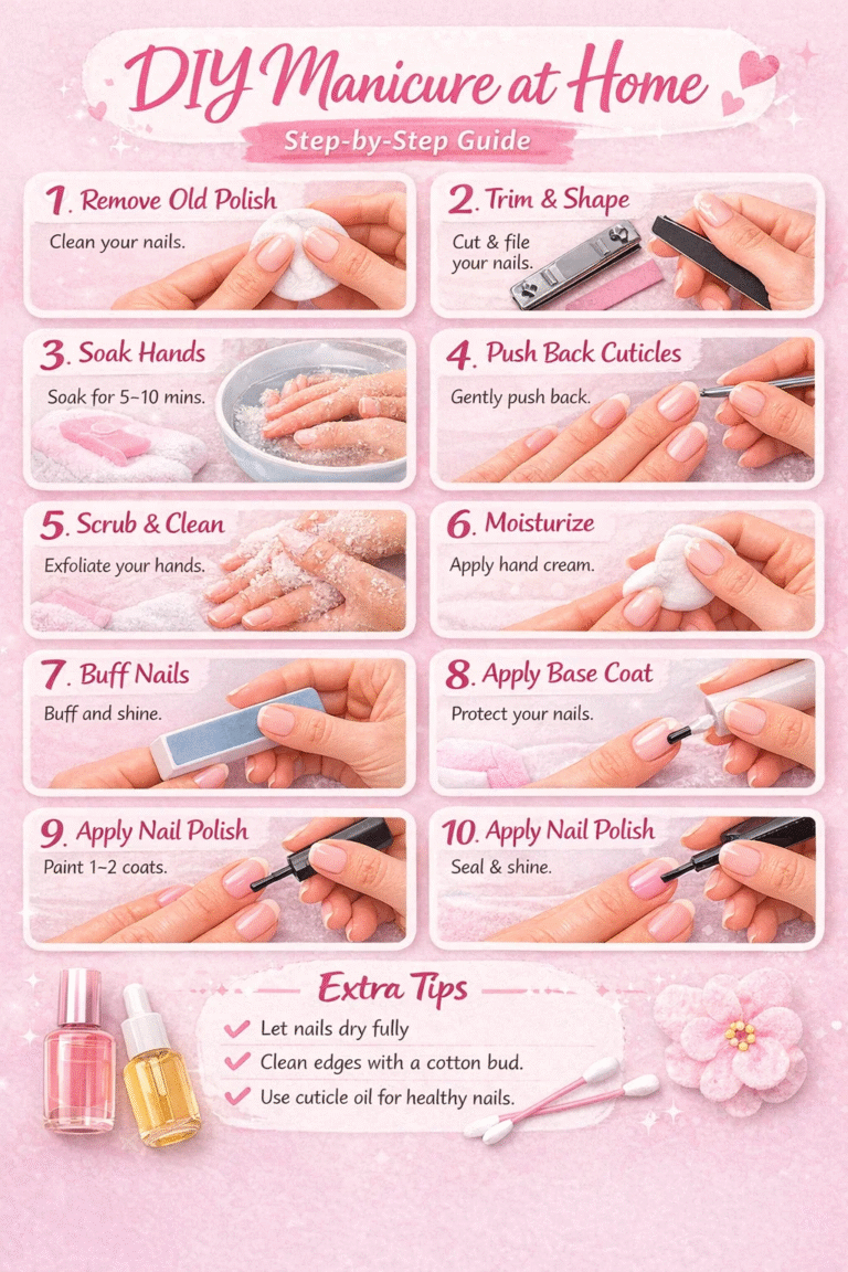 DIY Manicure at Home   Step-by-Step Guide for Beginners  Easy Nail Care Routine