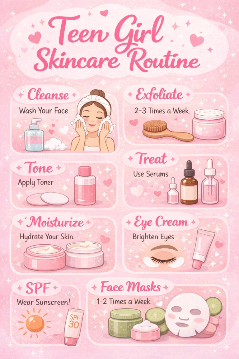 Simple Teen Girl Skincare Routine Step-by-Step Pink Glow Guide  Daily Tips
