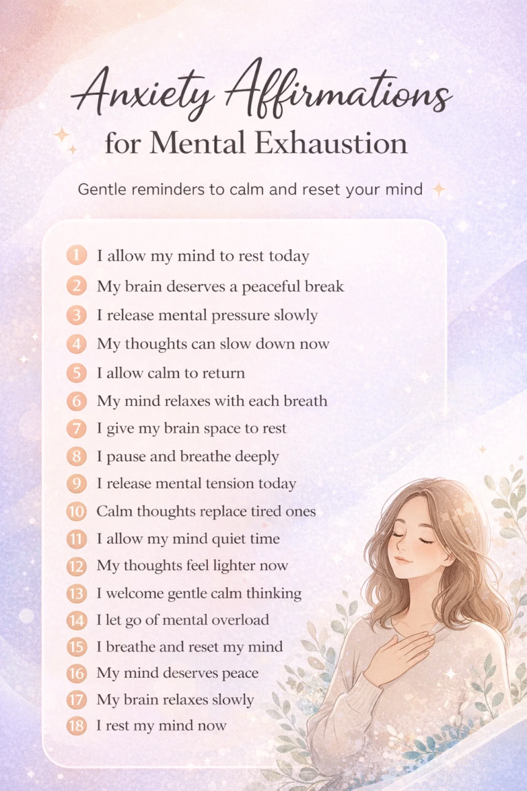20 Affirmations for Anxiety and Mental Exhaustion  Calming Mindset Tips
