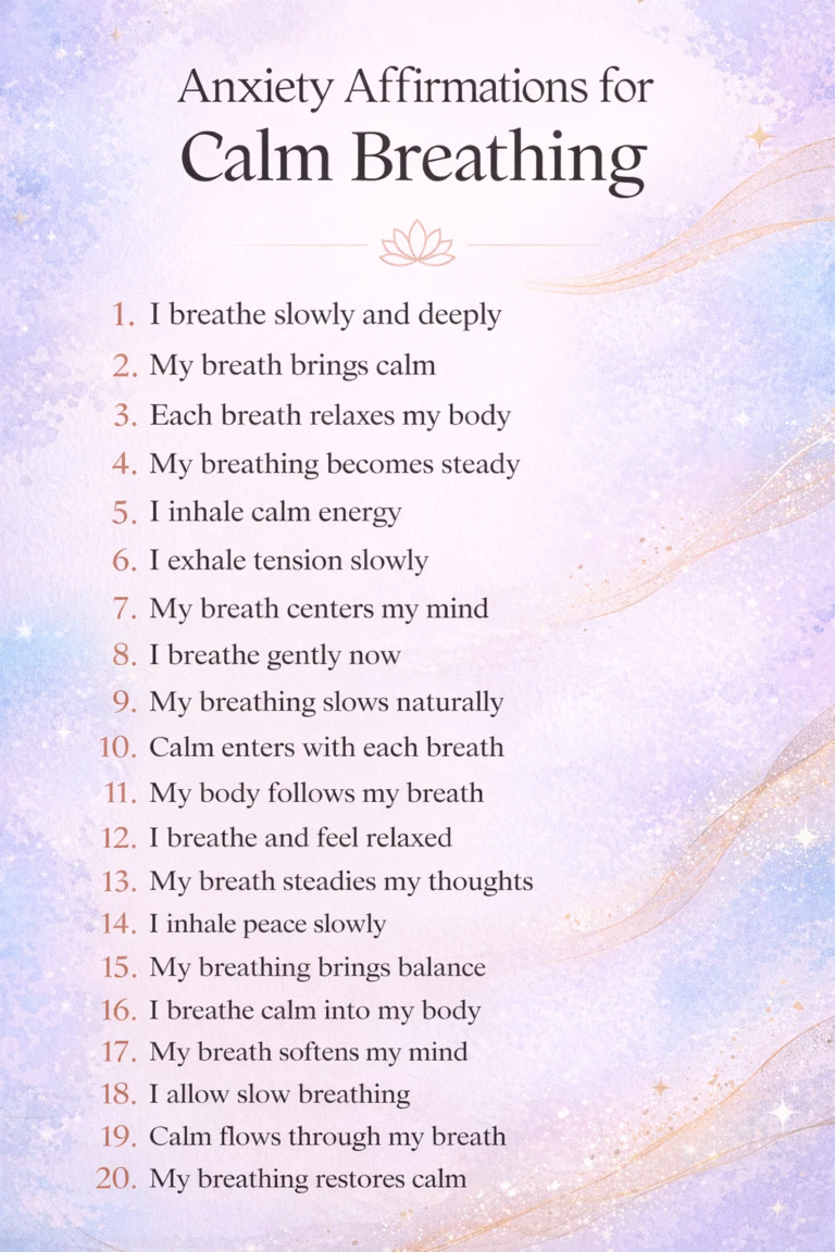 20 Calming Breathing Affirmations for Anxiety Relief  Stress Management