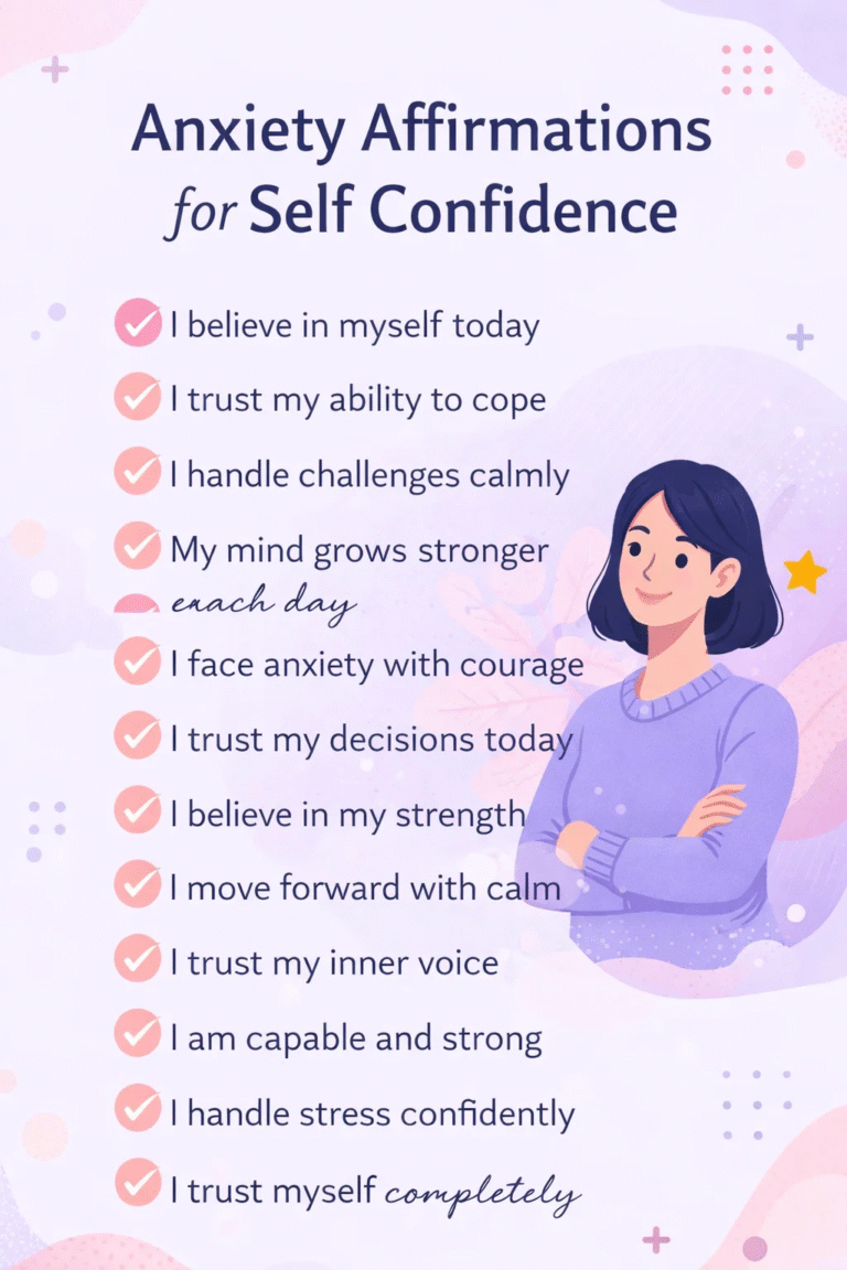 20 Positive Anxiety Affirmations for Self Confidence and Inner Strength