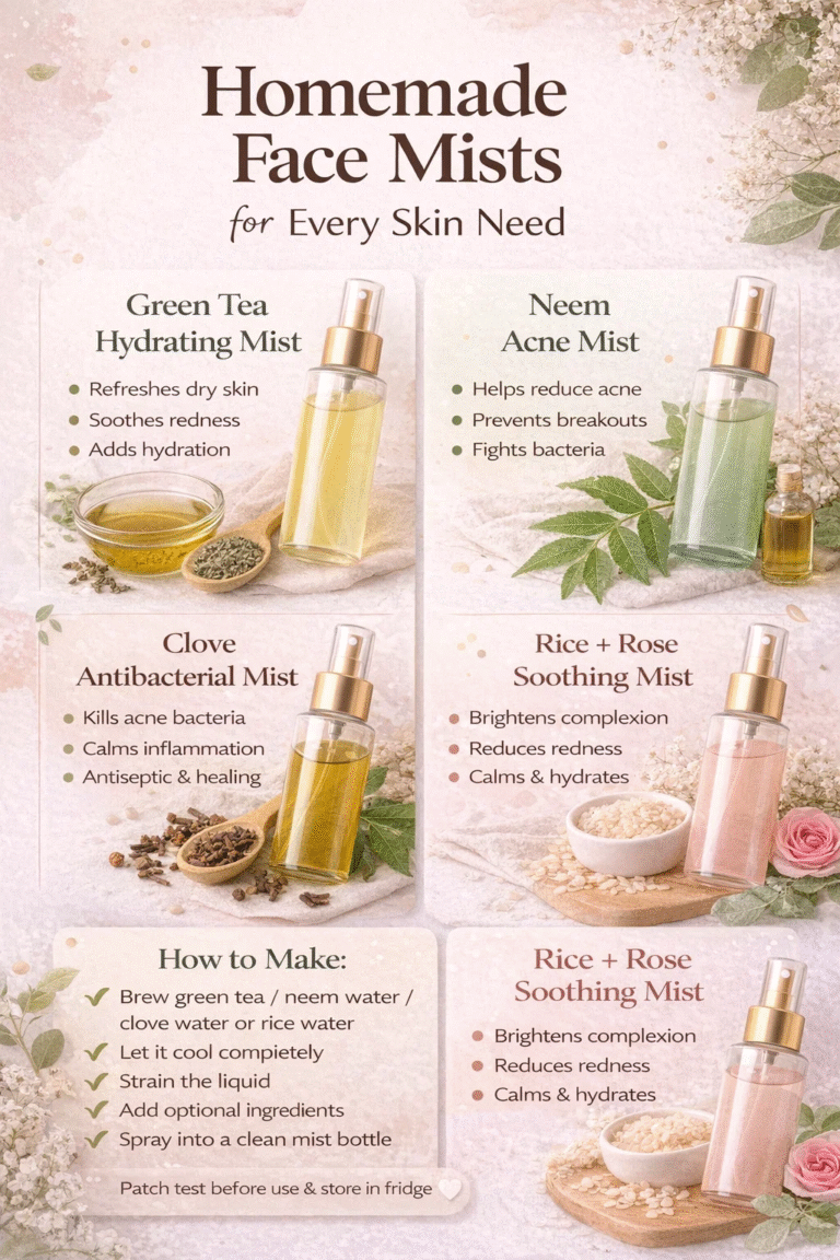 4 Natural DIY Face Mists for Acne, Hydration  Glowing Skin  Homemade Skincare Guide