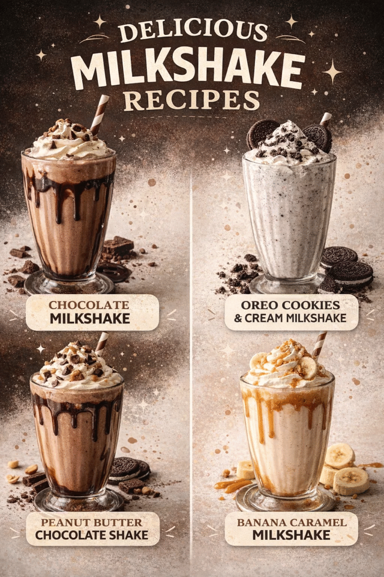 4 Quick and Easy Milkshake Recipes  Chocolate, Oreo, Peanut Butter, and Banana Caramel