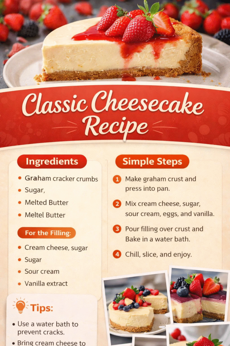 Best Classic New York Cheesecake Recipe  Easy Homemade Strawberry Cheesecake Dessert