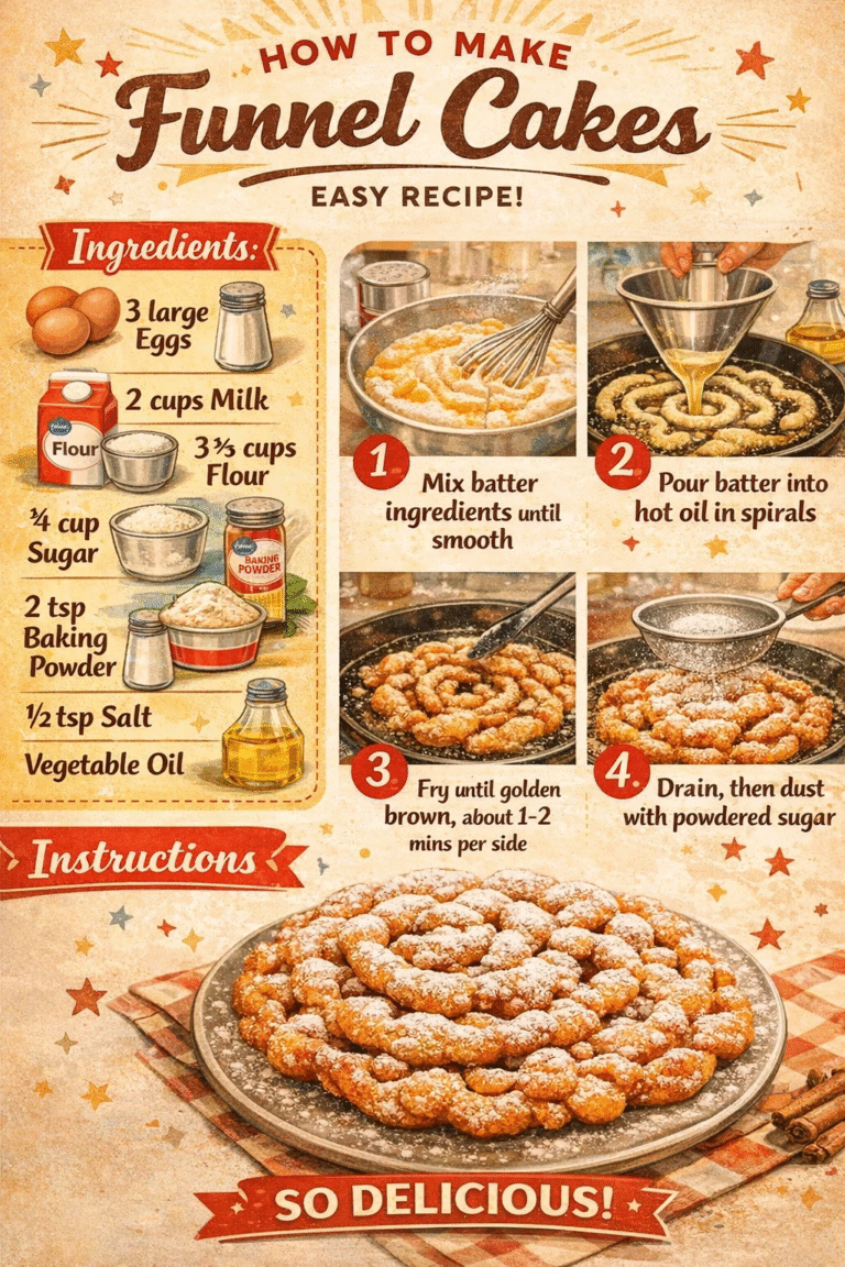 Crispy Homemade Funnel Cakes Recipe  Easy Fair Food Dessert at Home