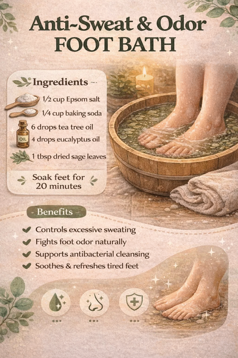 DIY Anti-Sweat  Odor Foot Bath Recipe  Natural Remedy for Smelly Feet  Sweaty Soles