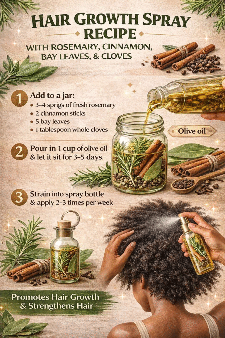 DIY Hair Growth Spray Recipe with Rosemary, Cinnamon  Cloves for Strong Hair