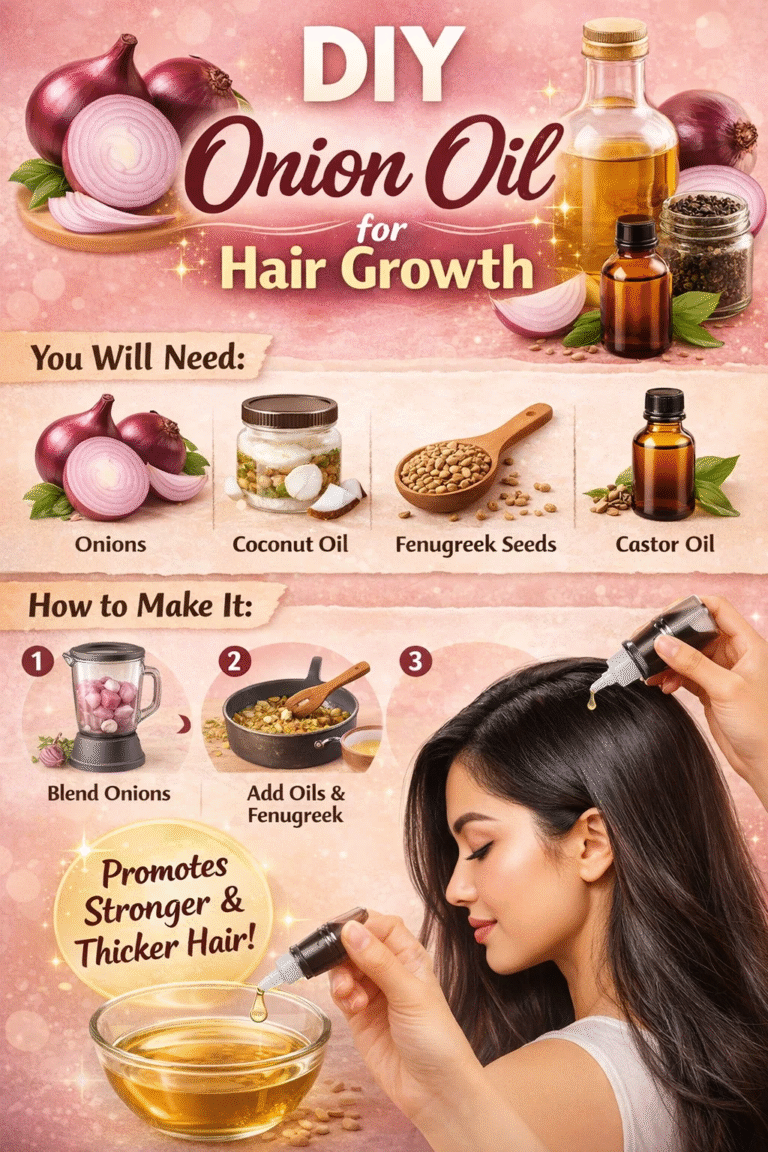 DIY Onion Oil for Hair Growth  Thick Hair  Homemade Scalp Treatment Recipe