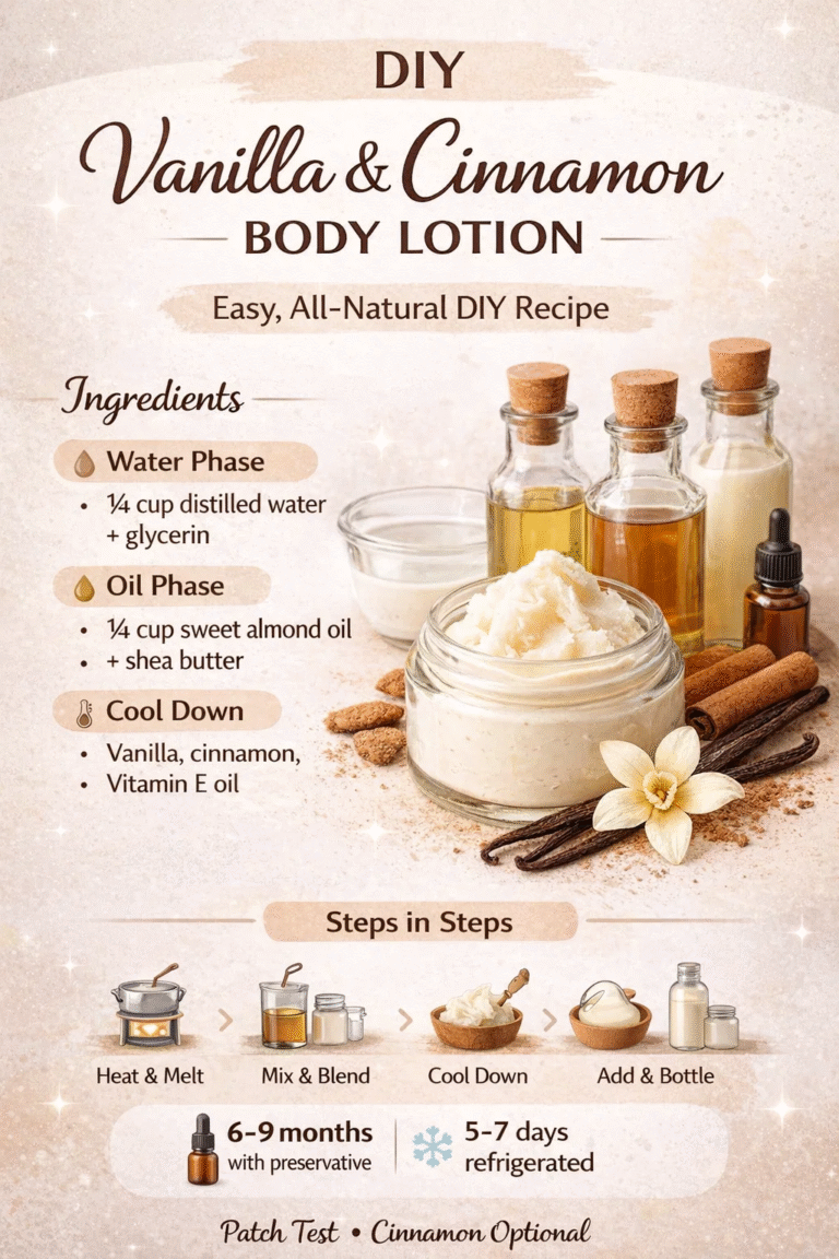 DIY Vanilla  Cinnamon Body Lotion Recipe  Easy Homemade Skincare for Glowing Skin