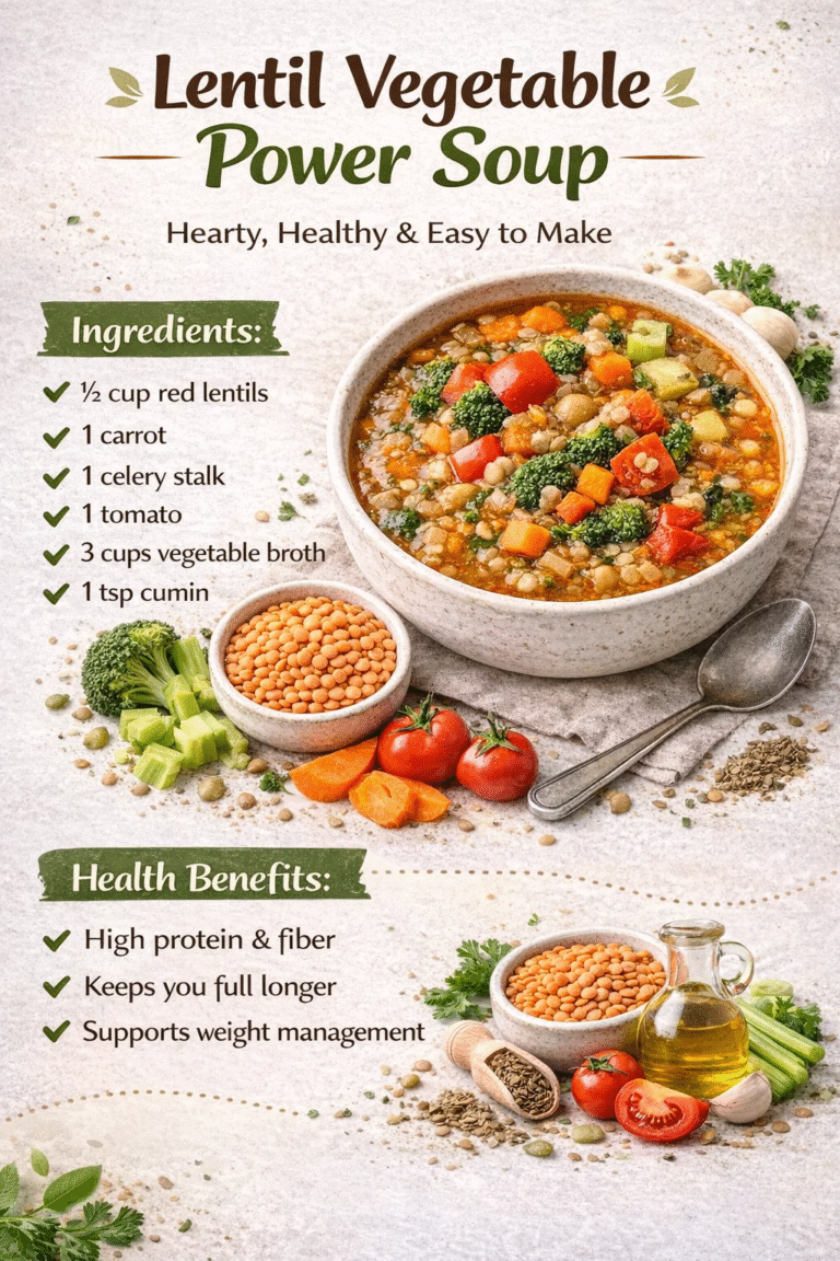 Easy 20-Minute Lentil Vegetable Power Soup Recipe for Healthy Weight Loss