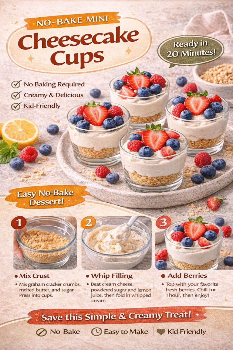 Easy No-Bake Mini Cheesecake Cups – Quick Individual Party Dessert Recipe