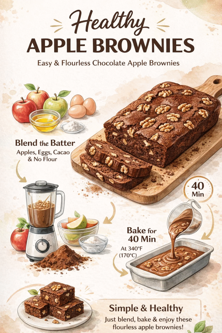 Healthy Apple Brownie Recipe – Flourless  No Added Sugar Low Carb Dessert