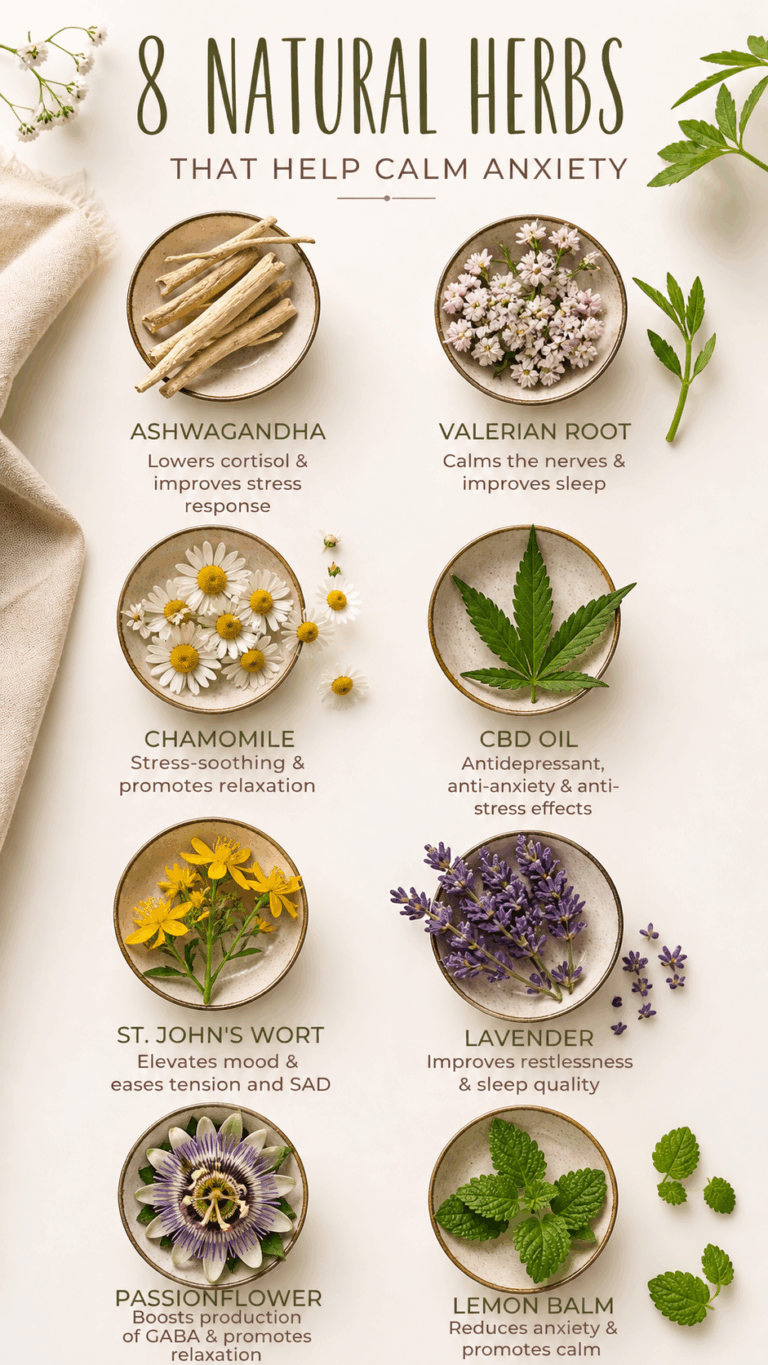 7 Anti-Anxiety Herbs for Natural Stress Relief, Better Sleep  Calm Mind