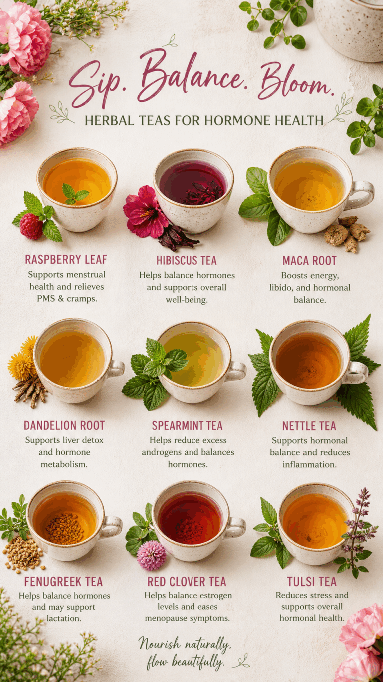 9 Best Herbal Teas for Hormone Balance, PMS Relief and Menopause Support