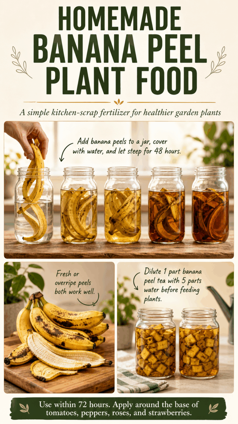 Banana Peel Fertilizer for Gardens Easy Potassium Plant Food