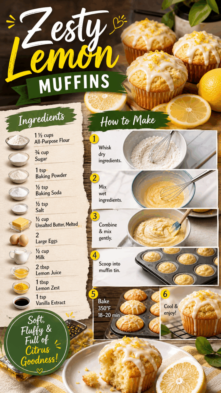 Easy Lemon Muffin Recipe  Soft, Fluffy, Moist  Zesty Homemade Muffins