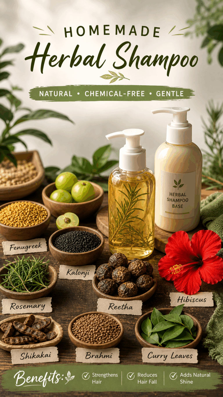 Homemade Herbal Shampoo Recipe for Strong Healthy Hair Growth