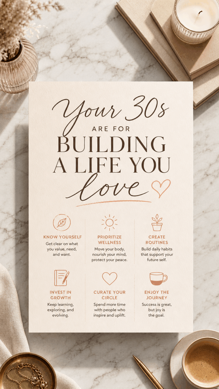 Mid 30s Glow Up Blueprint Self Care, Reinvention  Lifestyle Tips for Women
