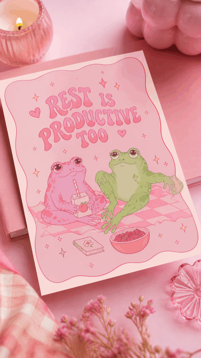 One Life Mental Health Sticker with Cute Frogs Positive Self Love Quote