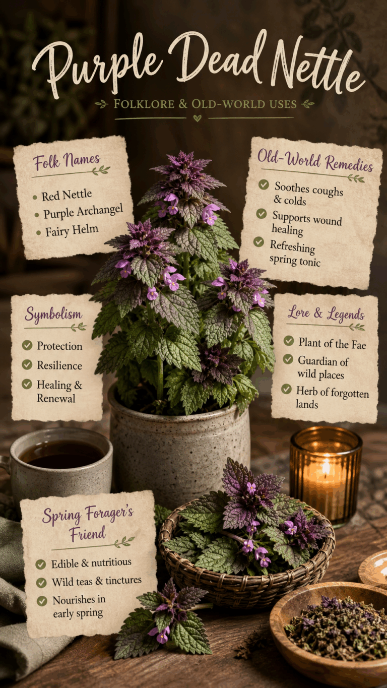 Purple Dead Nettle Folklore, Uses  Old-World Herbal Remedies
