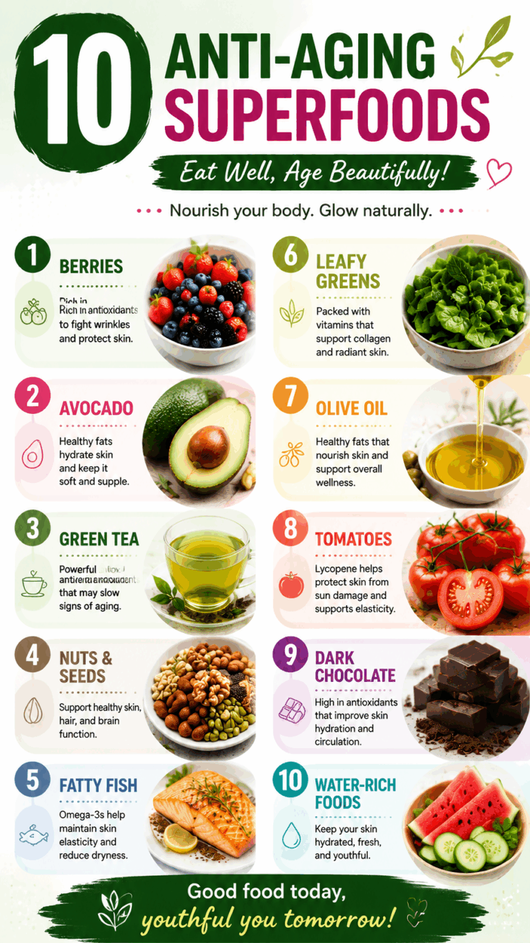 10 Anti-Aging Superfoods for Glowing Skin, Healthy Aging  Youthful Beauty