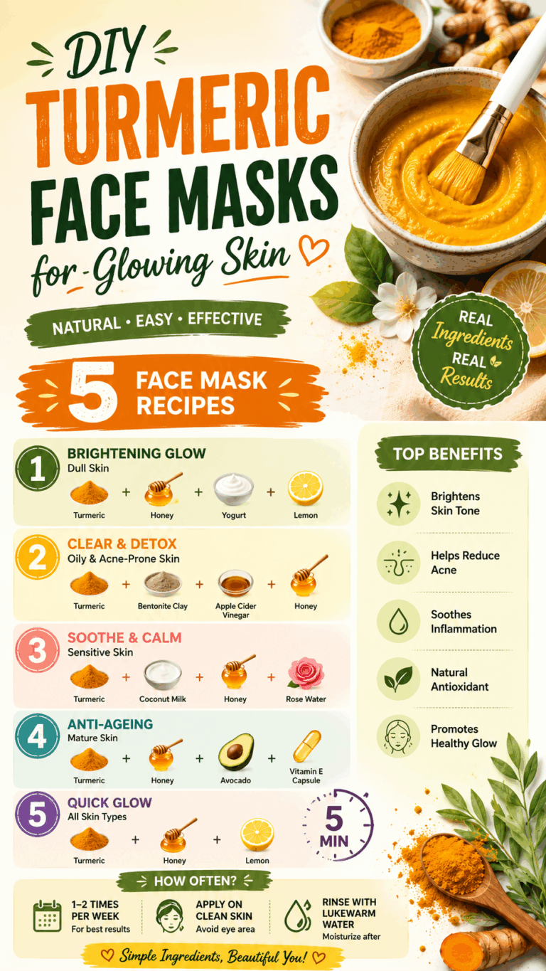 5 DIY Turmeric Face Masks for Glowing Skin, Dark Spots  Acne Relief Naturally