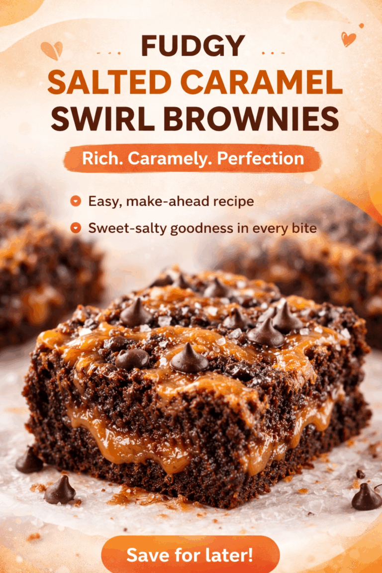 Fudgy Salted Caramel Swirl Brownies Recipe  Gooey Chocolate Dessert Treat