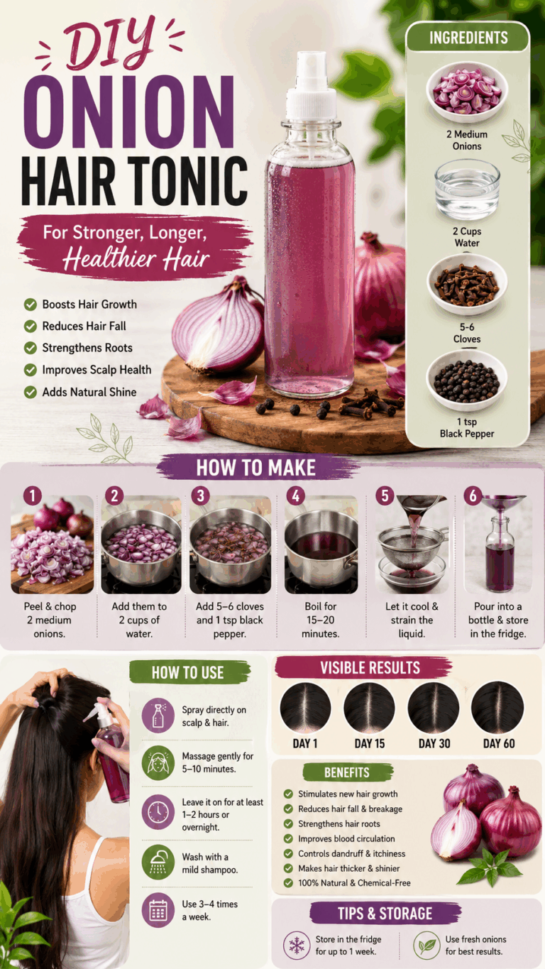 DIY Onion Hair Growth Tonic Recipe for Thicker, Longer Hair Naturally Fast