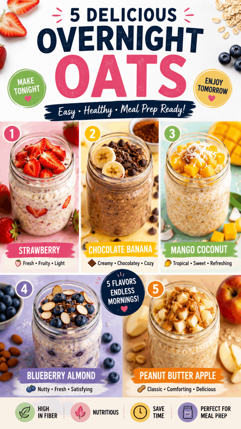 5 Easy Overnight Oats Recipes for Healthy Meal Prep Breakfasts Every Week