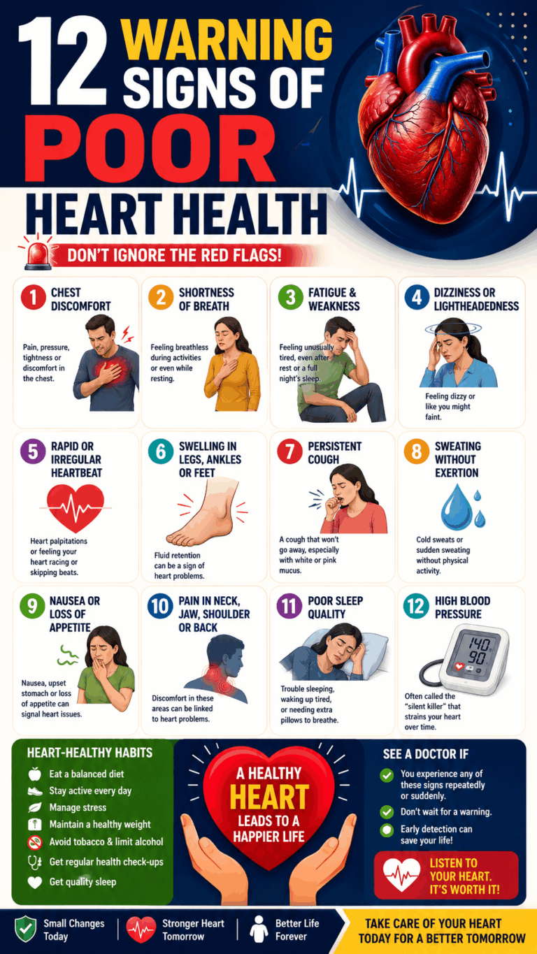 12 Warning Signs of Poor Heart Health You Should Never Ignore Today