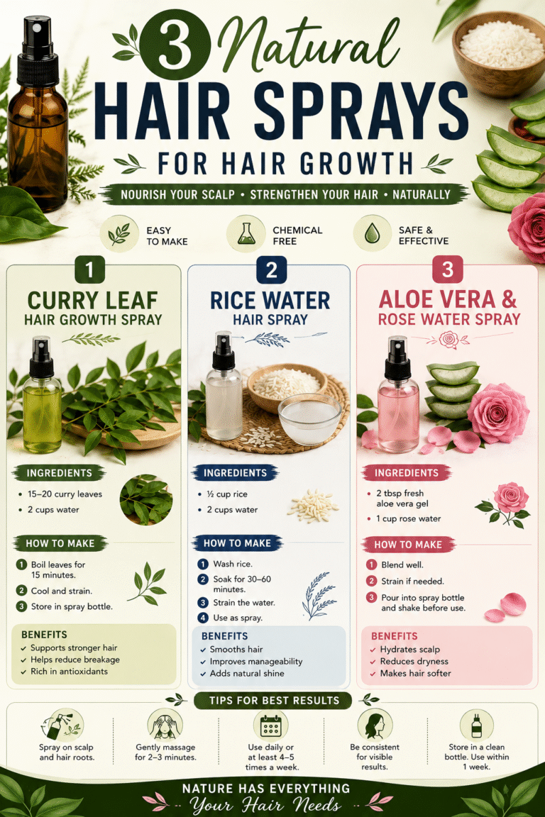3 DIY Natural Hair Sprays for Hair Growth  Easy Homemade Healthy Hair Remedies