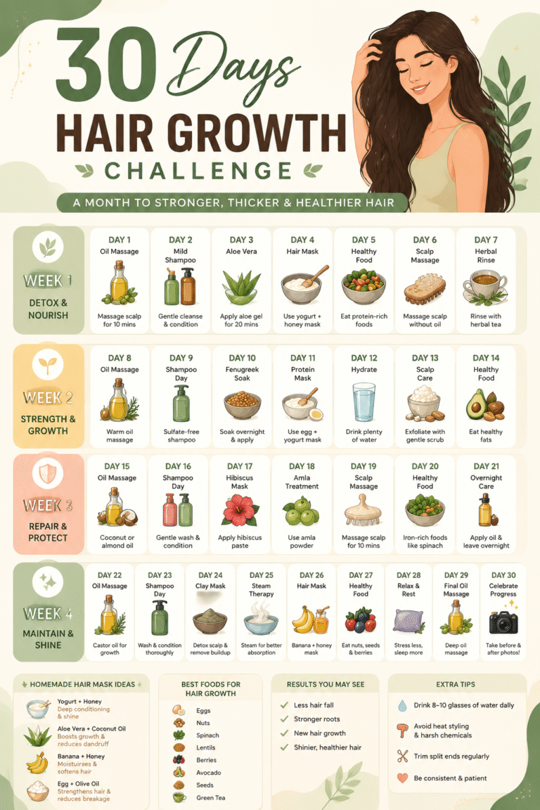 30-Day Hair Growth Challenge Natural Routine for Thicker, Healthier Hair