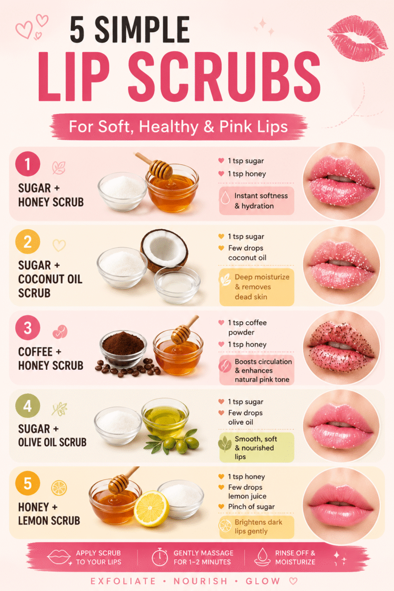 5 DIY Lip Scrubs for Soft, Smooth  Naturally Pink Lips