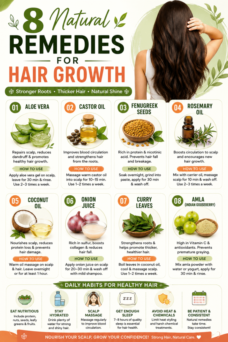 8 Natural Hair Growth Remedies for Thicker, Longer  Healthier Hair Naturally