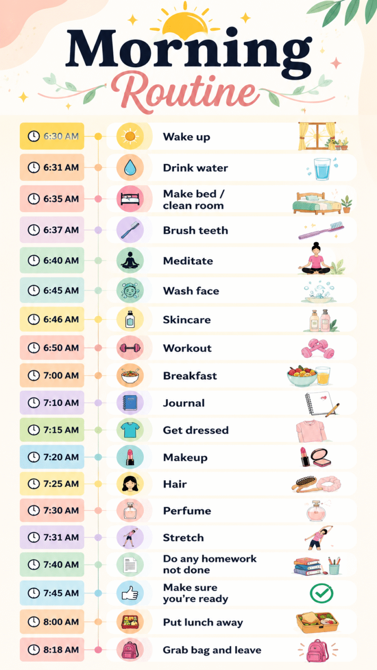 Aesthetic Morning Routine Checklist for a Productive, Healthy  Organized Day
