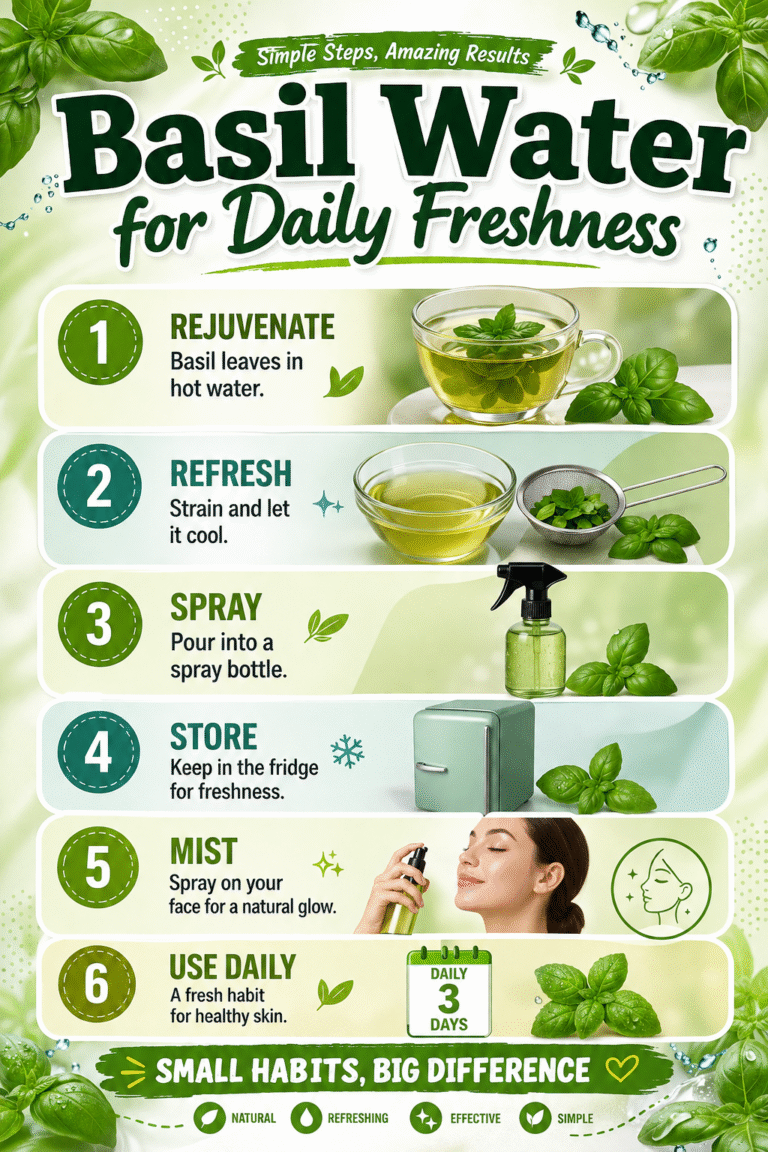 DIY Basil Facial Water Face Mist for Glowing Skin  Midday Refreshing Routine