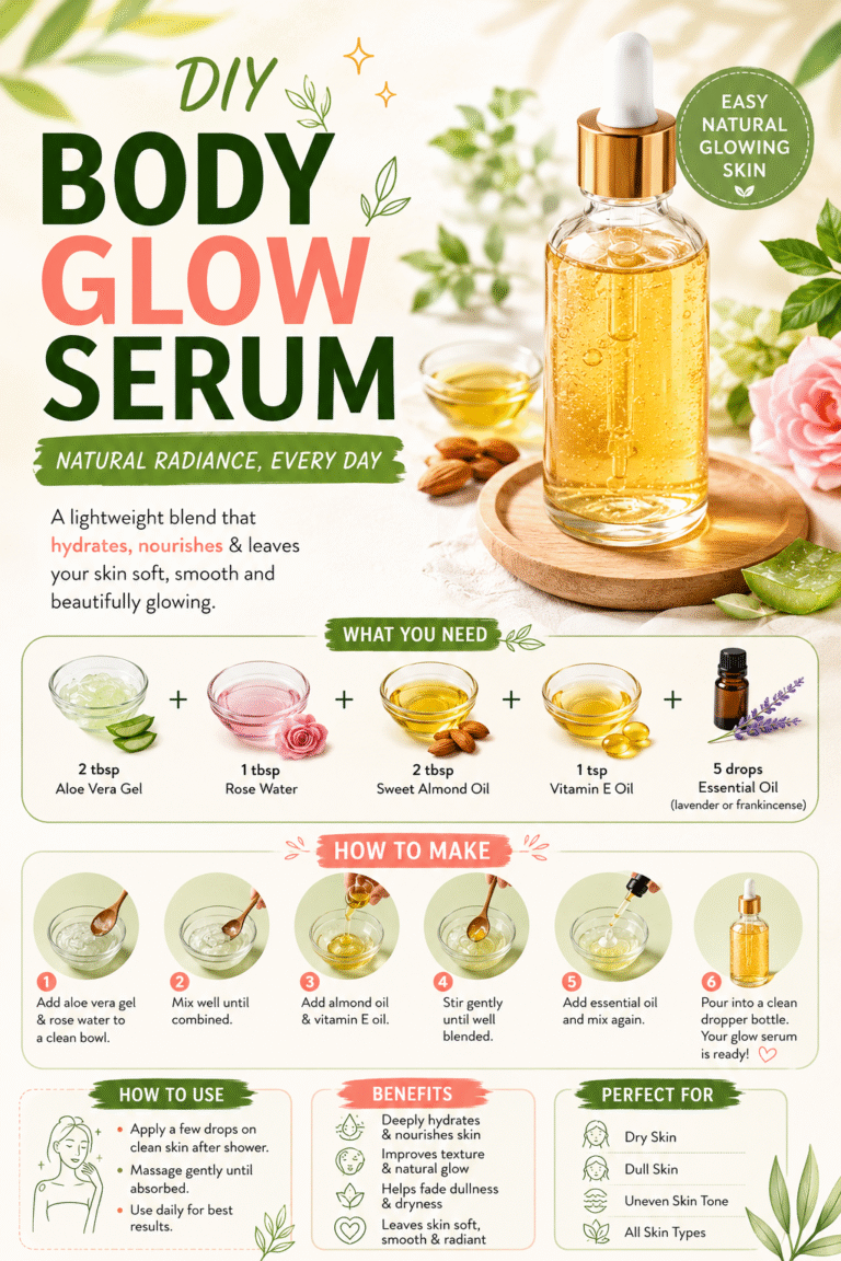 DIY Body Glow Serum Recipe for Naturally Glowing Skin  Hydrating Homemade Body Oil Blend