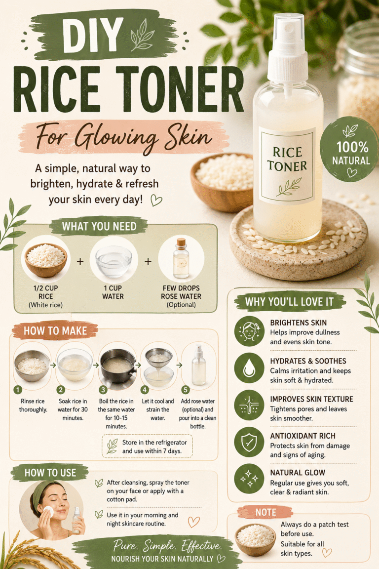 DIY Rice Toner Recipe for Glowing Glass Skin  Natural DIY Skincare Guide
