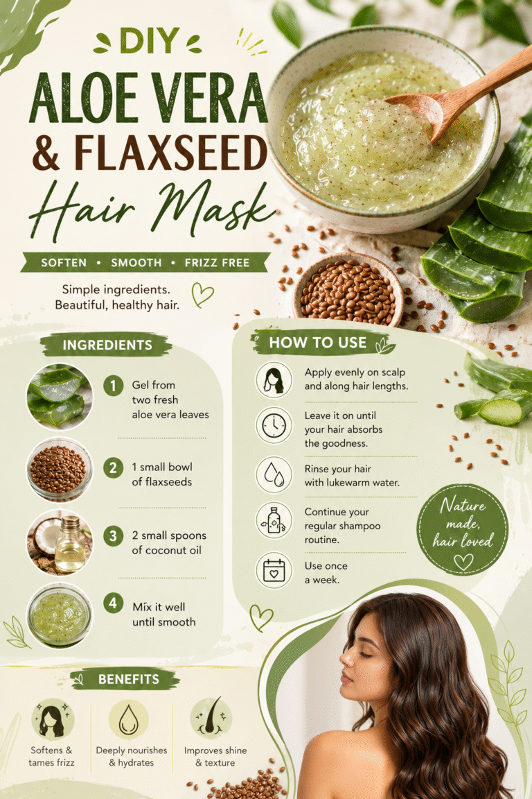 DIY Aloe Vera  Flaxseed Hair Mask for Frizzy Hair  Smooth, Soft  Shiny Hair Recipe