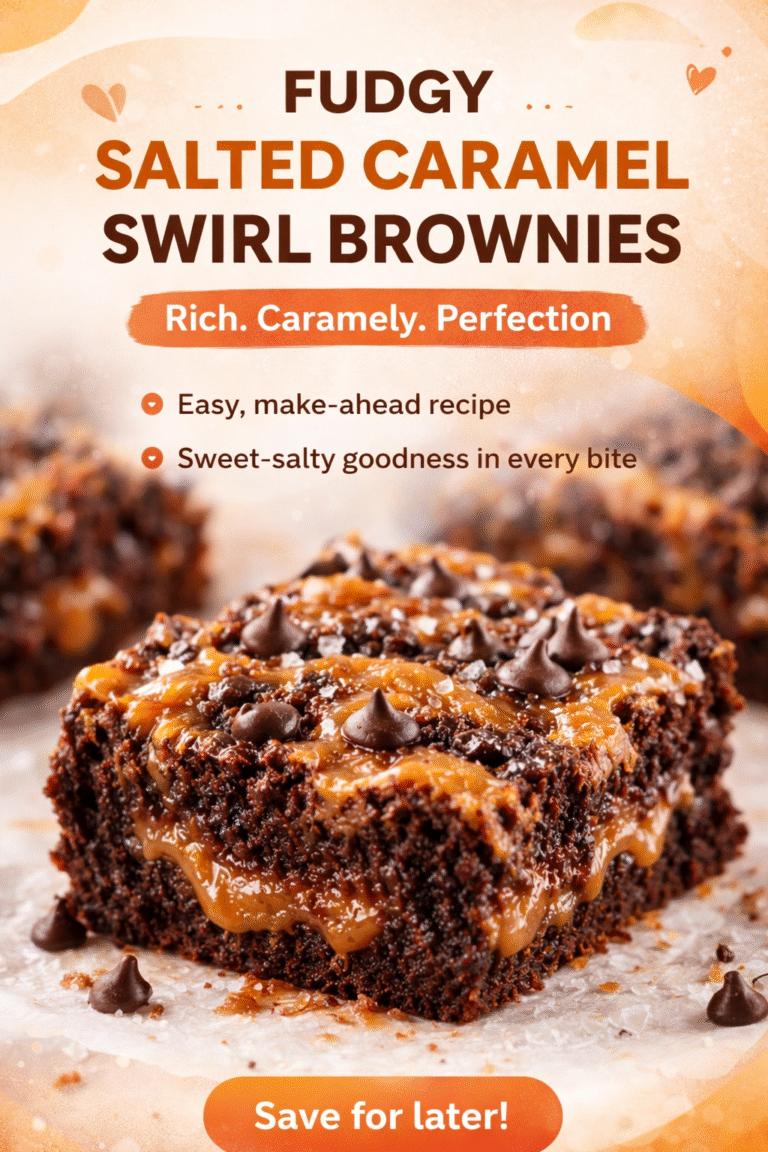 Fudgy Salted Caramel Swirl Brownies Recipe  Gooey Chocolate Dessert Treat